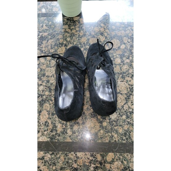 Apostrophe Black Wedge Women's Shoes with Lace-up Detail with Cut-Outs Size 10M - Picture 9 of 14